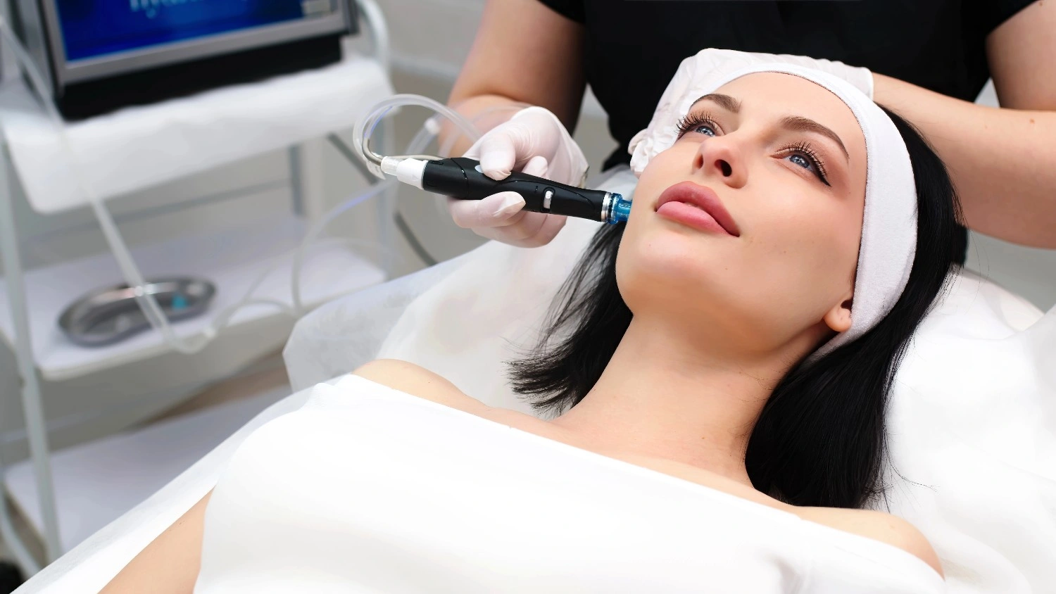 Woman Getting HYdrofacials at Glow Beauty Bar