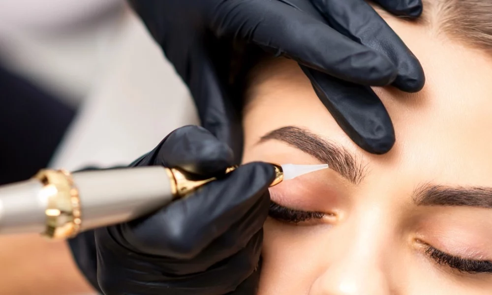 Lady Getting Permanent Cosmetics at Glow Beauty Bar