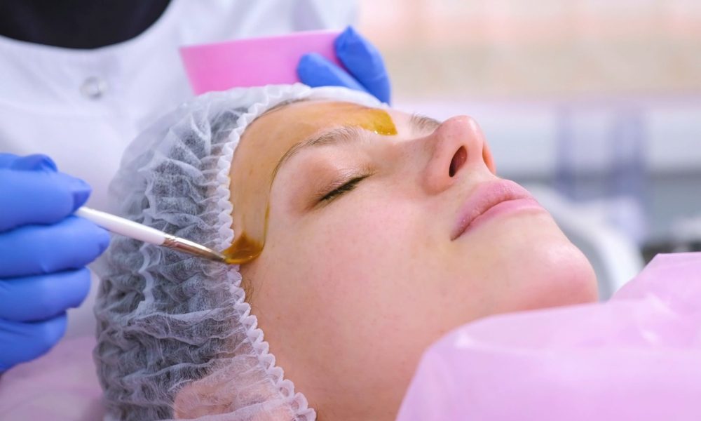 A Lady taking Chemical Peels on her face | Glow Beauty Bar in Smyrna, GA